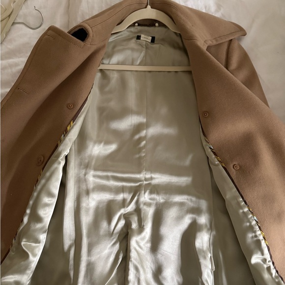 Tan Double-Breasted Peacoat - Picture 3 of 5